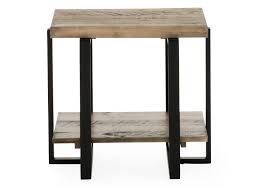 Wood Side Table With Metal Legs Brown