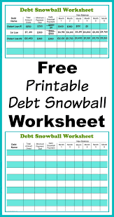 Free Printable Debt Snowball Worksheet Pay Down Your Debt