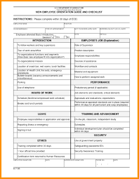 Template New Employee Training Checklist Template