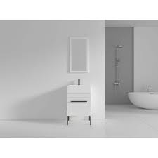 Vanities contribute to the functionality of a space and serve as a visual anchor in the design. Fine Fixtures Modern White 20 Bathroom Vanity Set Black Hardware Vitreous China Sink Top Walmart Com Walmart Com