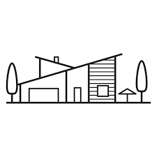 Hand Drawn House And Trees Icon