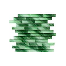Green tiles & mosaics bold and beautiful, green tiles make a statement in any design, whether you're looking for bathroom floor tiles , backsplash or a versatile subway tile , you can shop our full range here. Hand Painted Offset 1 X 4 Glass Mosaic Tile Backsplash For Kitchen Wstiles