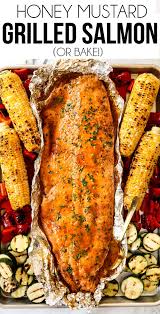 grilled salmon in foil with honey