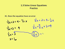 1 3 Solve Linear Equations Practice