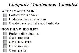 computer maintenance checklist