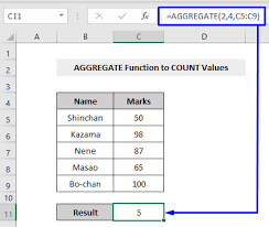 how to use aggregate function in excel