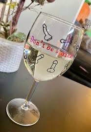 Penis Personalised Wine Glass Dick Hen