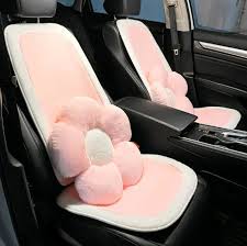 Soft Car Seat Cover Pink White Auto
