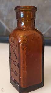 antique amber glass poison iodine