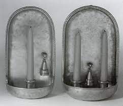 pewter wall sconces with snuffers