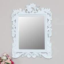 Large Ornate White Wall Mirror 58cm X 78cm