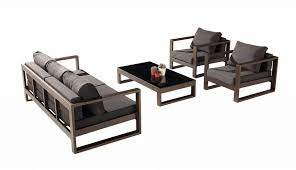 Outdoor Sofa Set For 5 With 2 Club Chairs
