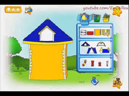 caillou game to play building new house