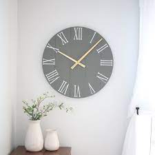 Large Wall Clock Neutral Grey Green