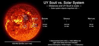 If uy scuti was placed in our system instead of the sun, it would engulf everything up to the orbit of saturn. Another Comparison Image Uy Scuti Is The Science Pigeon Facebook