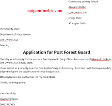 How to write an application letter as a mtn mobile money merchant? Application For Post Of Security Forest Guard Sample Nigeria Resource Hub