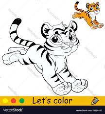 little jumping tiger coloring with