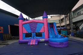 pink inflatable bounce castle with