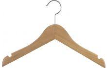 Juniors 14″ hanger w/ clips in natural c/o (also in 14.5″ velvet slim style or in 15.5″ petite). Youth Hangers For Apparel Clothing Shops