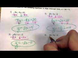 Rewrite Equations In Y Mx B Form