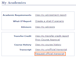 Official Transcript Student Administration System