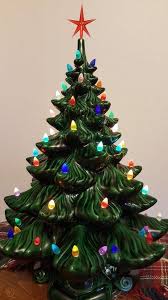 Flashing lights*this is the mr. Vintage 22 Ceramic Christmas Tree Musical Music Box Base Lights Ornaments Star 1843194739