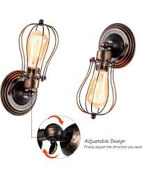 Rustic Wire Cage Wall Sconce Industrial