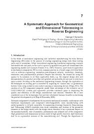 Pdf A Systematic Approach For Geometrical And Dimensional