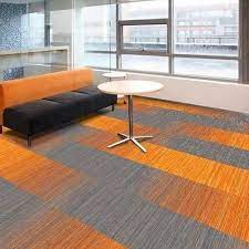 orange and black pp carpet tiles for