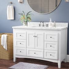 Shaker style single sink bathroom vanity, white. Birch Lane Prentice 48 Single Bathroom Vanity Set Reviews Wayfair