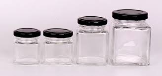 Square Glass Jar Mini Bottle Air Tight