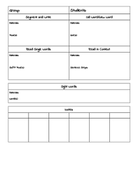 Pathways To Reading Small Group Lesson Plan Template