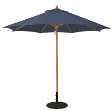 Round Teak Market Patio Umbrella