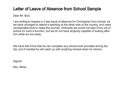 What Is A Good Sample Letter To Write An Absence From School