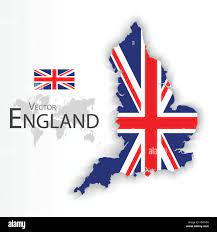 Drapeau de l'Angleterre et la carte ( Royaume-Uni de Grande-Bretagne ) (  moissonneuse-batteuse d'un drapeau et d'une carte ) ( Transport et tourisme  concept Image Vectorielle Stock - Alamy