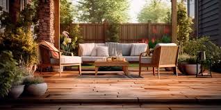 wooden deck stone accents