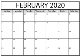 Free Download February 2020 Calendar Printable Pdf Word