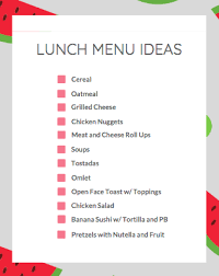 lunch menu ideas a free
