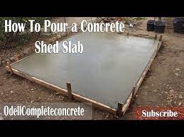 how to pour a concrete shed slab diy