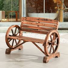 Quality garden seating is a key feature of any garden in which you want to sit back and relax, and one of the first things that springs to mind when thinking about. Rosalind Wheeler Keyshawn Wagon Wheel Wooden Garden Bench Reviews Wayfair