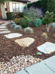 Stone Pathway Surrounded By Mulch Bark