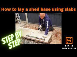 A Shed Base Using Paving Slabs