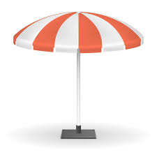 Red Striped Market Umbrella For Outdoor