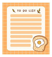 list template with fried eggs kawaii