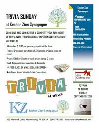 Please, try to prove me wrong i dare you. Trivia Night At Kz Jewish Federation Of Reading Pa Inc