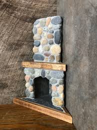 Miniature Corner Stone Fireplace 1 12