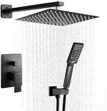 rovate matte black shower faucet set