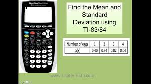 how to find mean and standard deviation