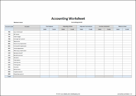 Accounting Worksheet Template Double