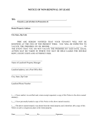 printable non renewal of lease letter